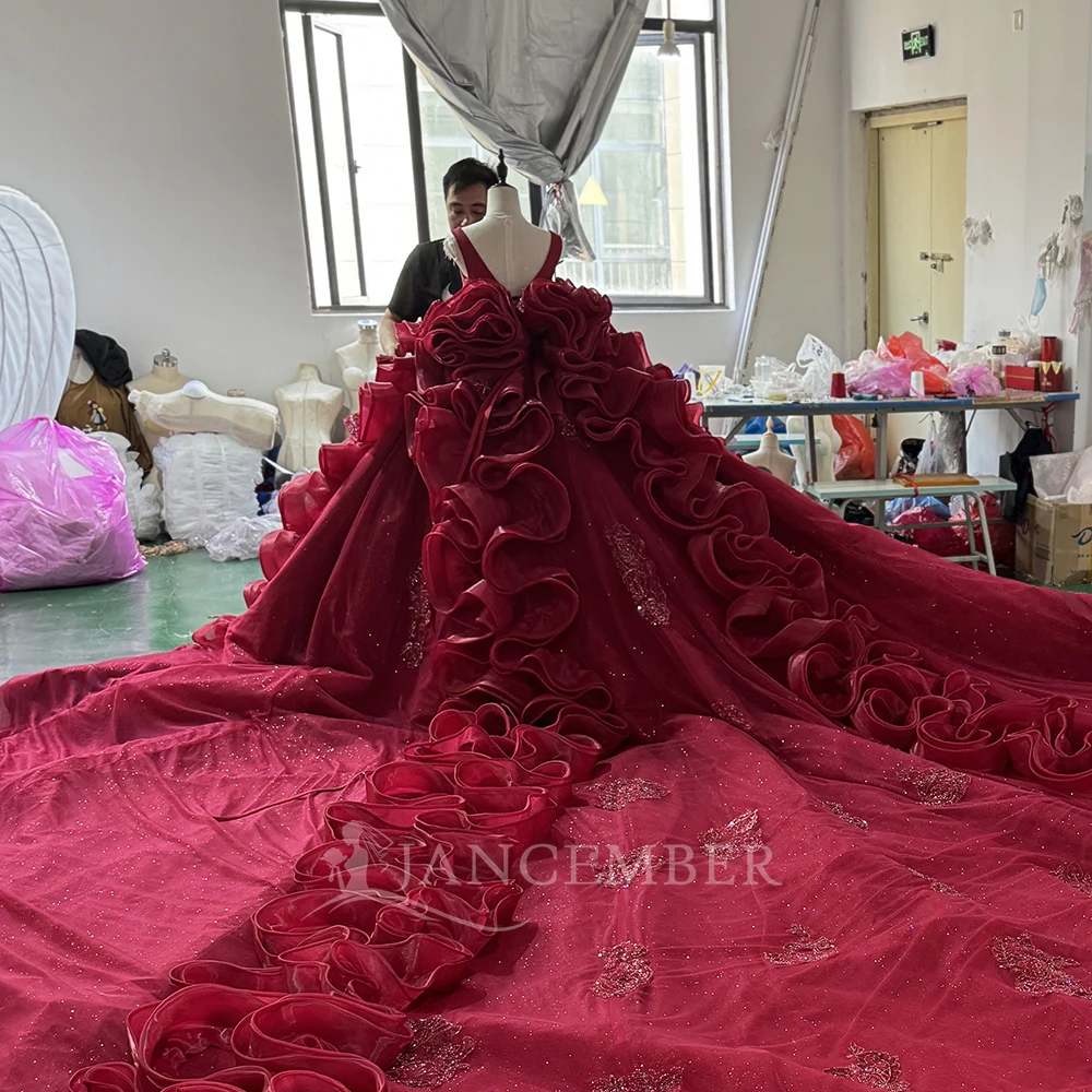 Customized Sparkle Ball Gown Wedding Dress O Neck Beads Sequins Sleeveless Bride Dresses Bridal Gown vestidos de novia boda