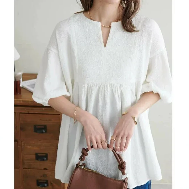 Korean Export Item, Japanese Rakuten Dress, Midi Skirt, Pullover Summer Top, Basic Shirt