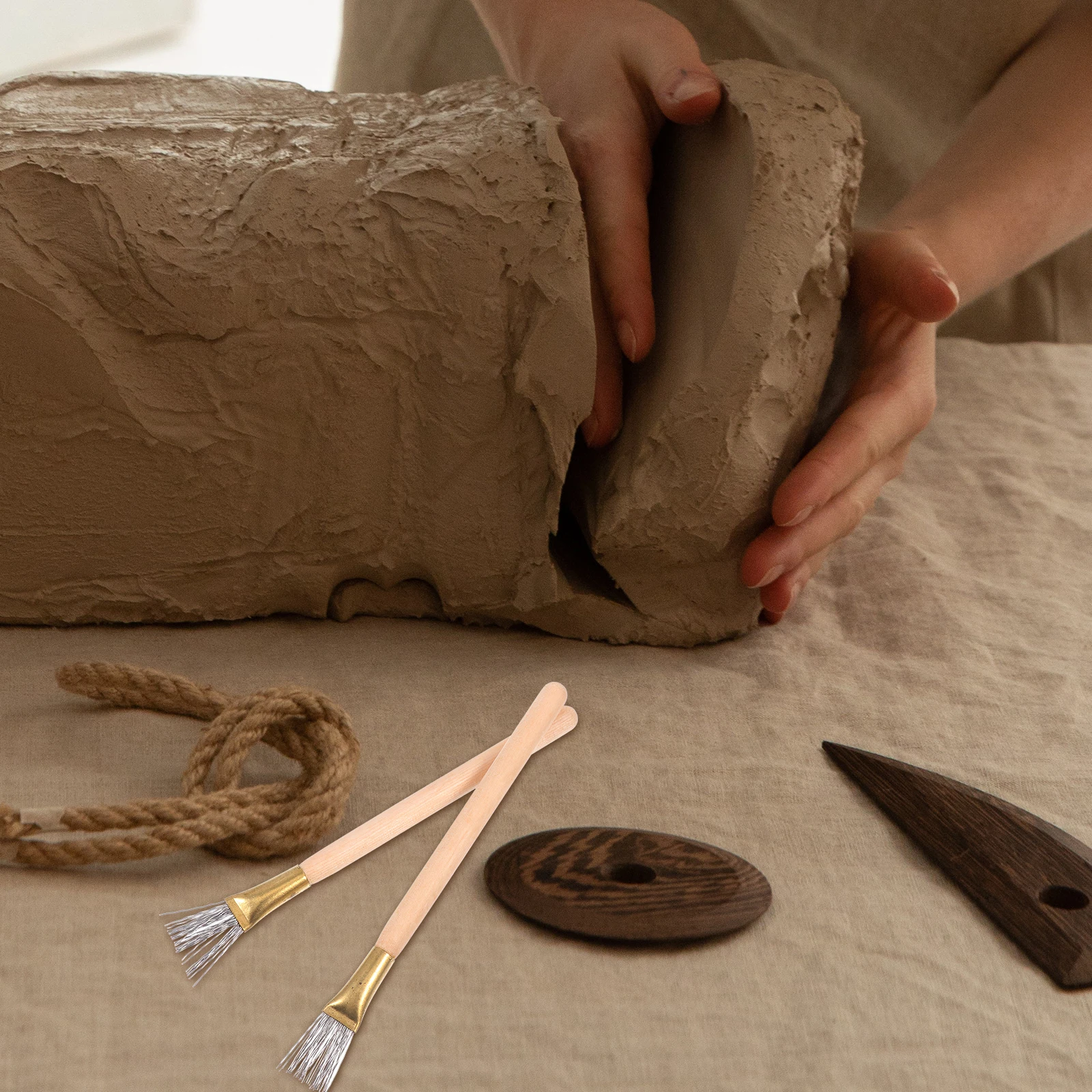 

2Pcs Clay Modeling Tool Steel Brush for Pottery Sculpting Texture Carving Shaping Easy to Use and Clean Clay Carving Tool