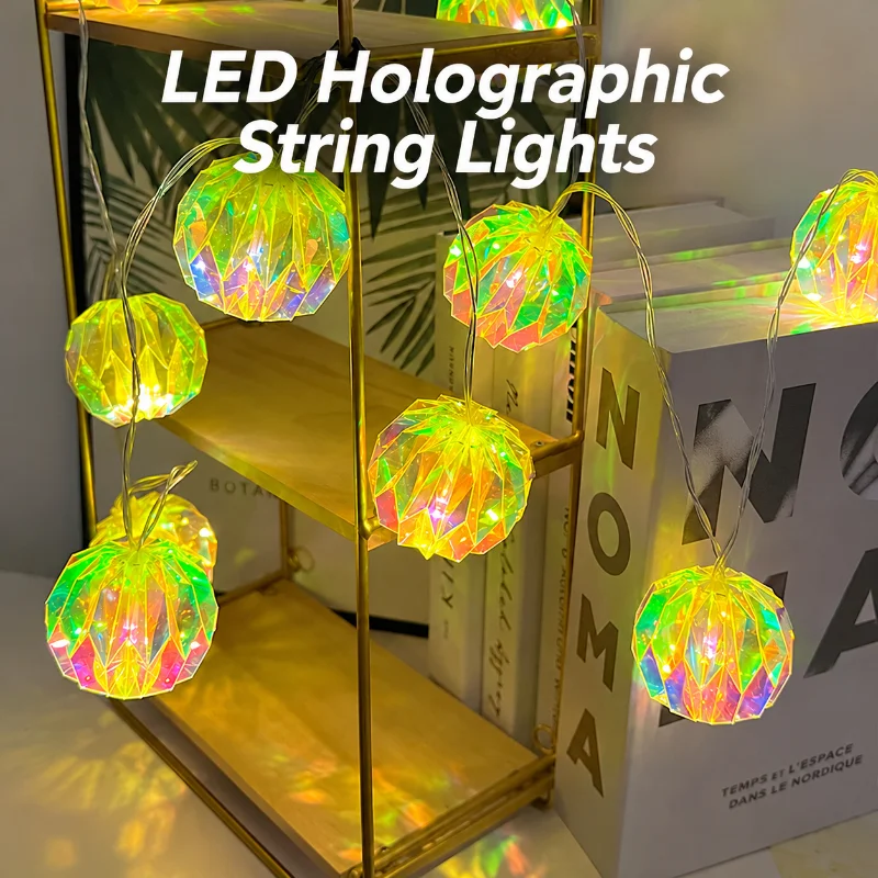 Battery-Operated LED String Lights – Multi-Shape Colorful Lights for Indoor Christmas Window Ambiance Decor
