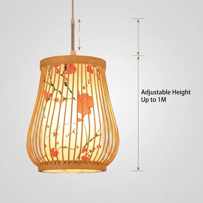 

Retro Chinese Wooden Pendant Lamp Wabi Sabi Style Hanging Light for Tea Room Restaurant Bar Study B&B