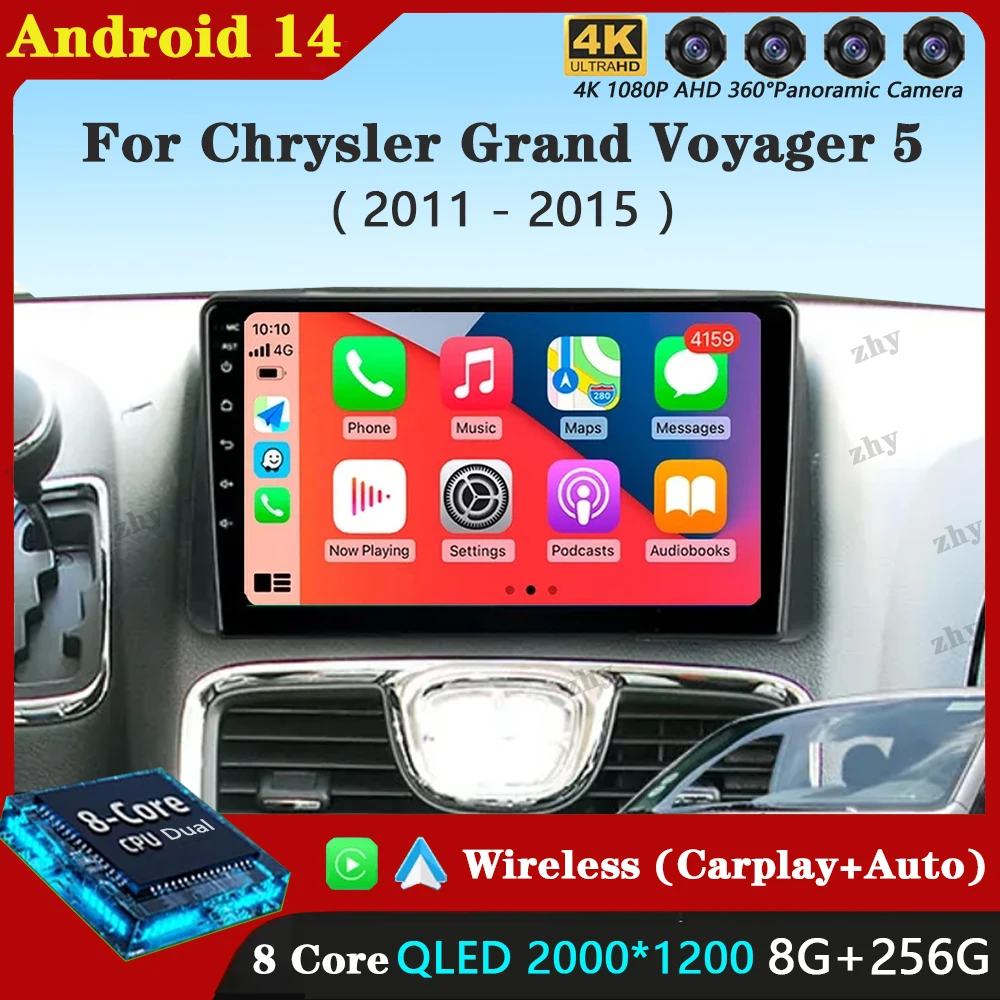 

Android 14 Carplay Auto For Chrysler Grand Voyager 5 2011 - 2015 Car Radio Multimedia Video Player Navigation GPS No 2Din 2 Din
