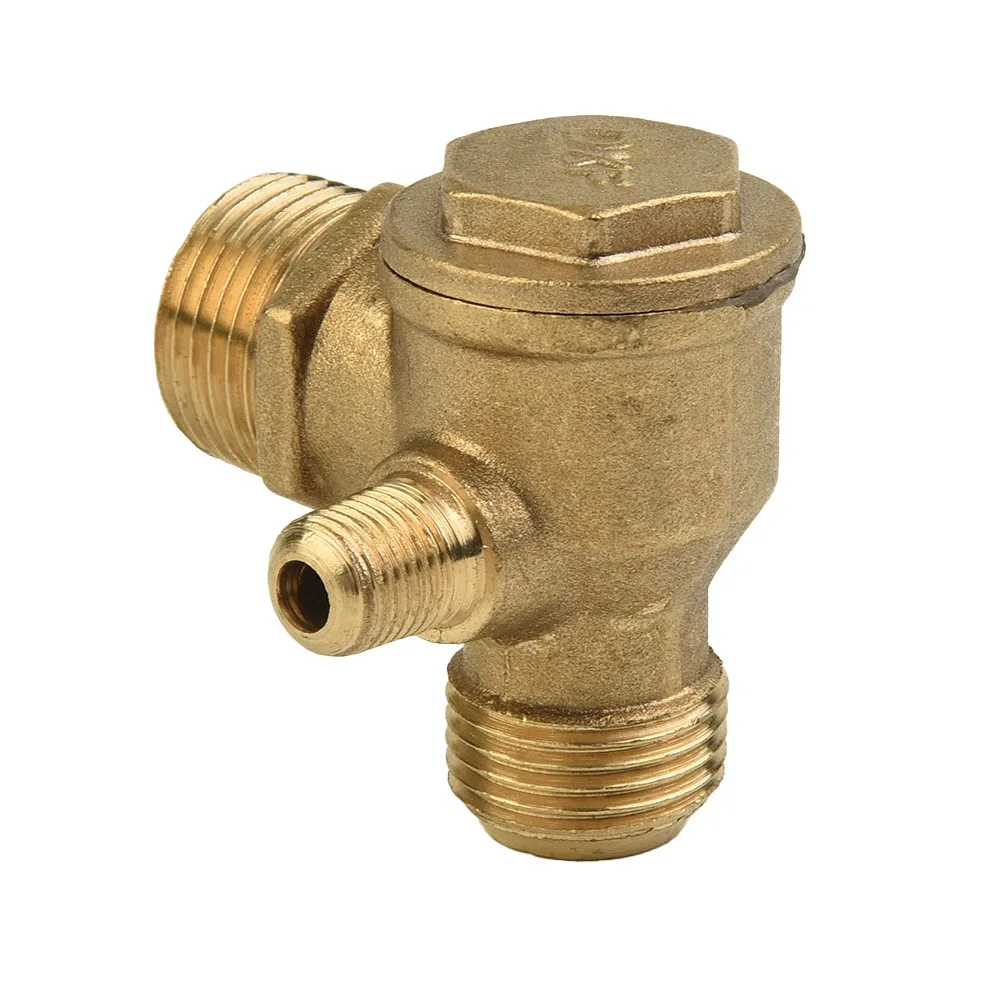 Air Compressor 3Port Brass Check Valve, Male Threaded Connector Tool, Excellent Replacement, Convenient Installation