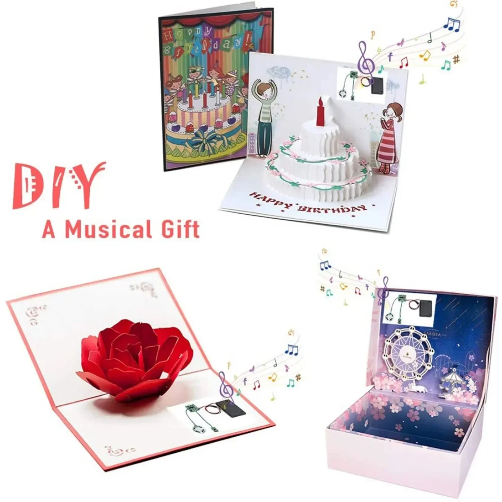 DIYmall Recordable 8M MP3 WAV Sound Module with Button Control & Speaker for DIY Greeting Cards
