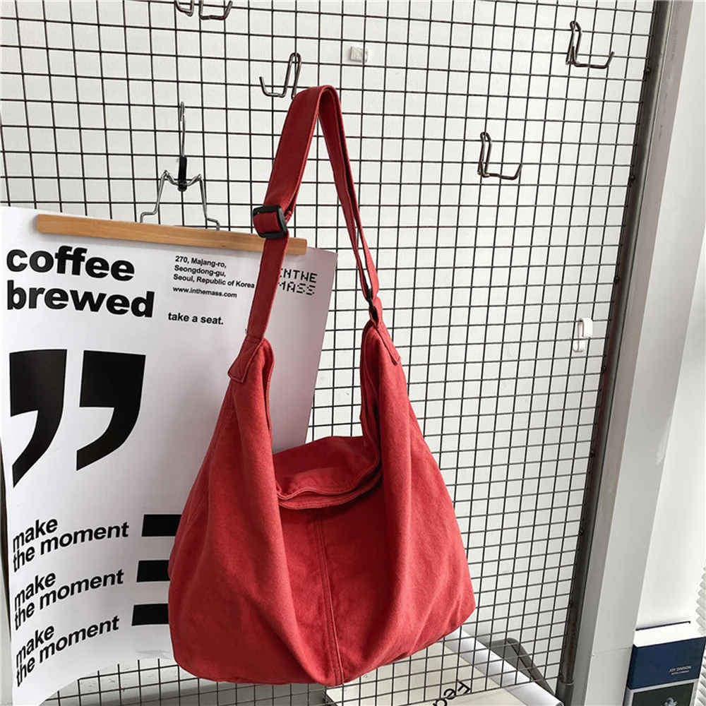 Grands sacs à bandoulière en toile pour femmes, sac d\'école en coton grillé, sacs à main à la mode, parfait pour la rentrée scolaire, vente en gros