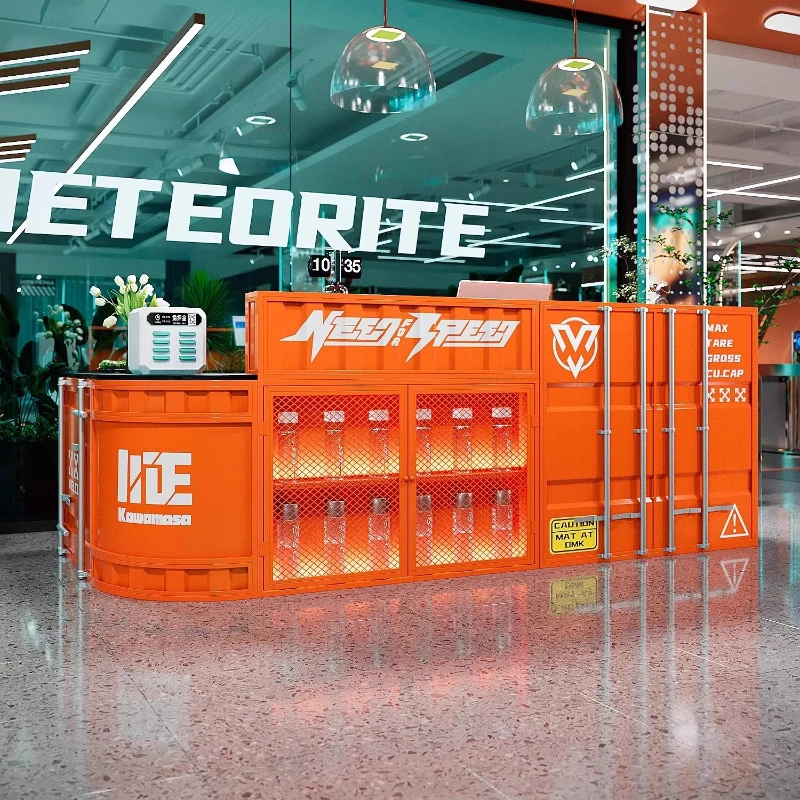 

Industrial style bar checkout page bar music bar cafe corner counter western restaurant retro reception desk