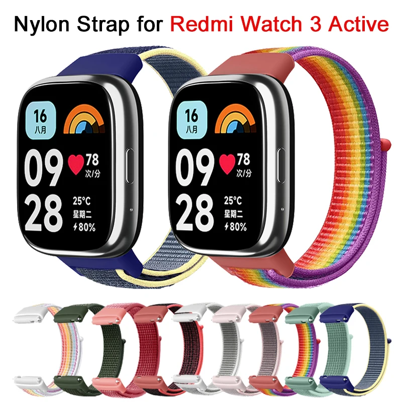 Strap For Redmi Watch 3 Active Nylon Accessories Smart Watch Replacement Belt Wristband Breathable Sport Bracelet