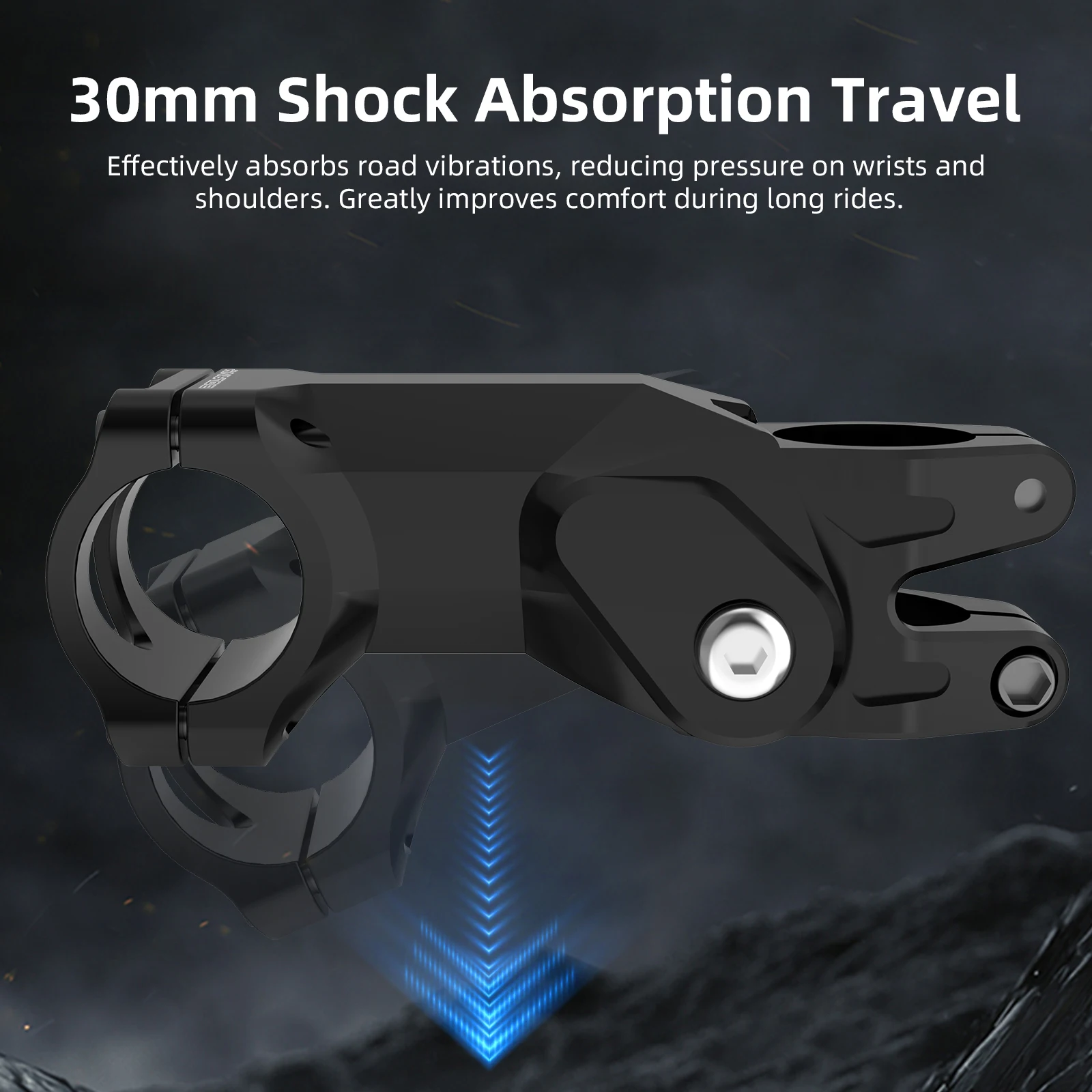 

BOLANY Bicycle Stem 26-35mm Adjustable Suspension Shock Absorbing Handlebar Stem for Road Gravel Bike