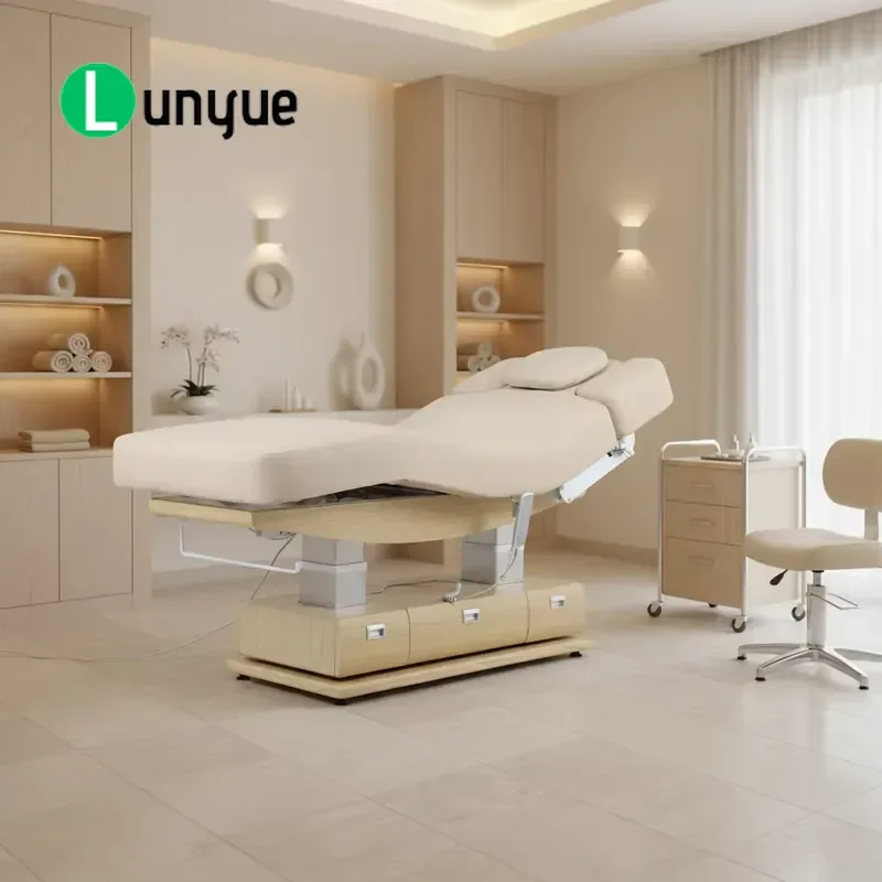 4 Motor Electric Beauty Bed Facial Massage Table for Spa Wellness Therapy Eyelash Extension Adjustable Comfortable