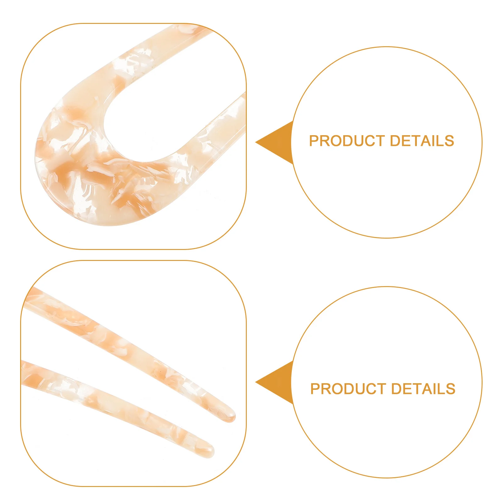 

5pcs Vintage Pins U Shape Forks Acetate Sheet Hair Clips Simple Lady Headdress For Party Festival Travel Hair Decor