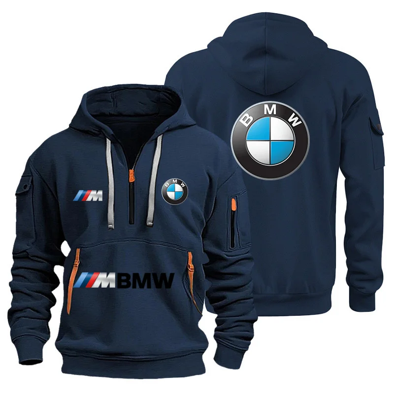 BMW Car Brand 2025 Shoulder Drop Hooded Sweatshirt Men's And Women's plus Size Loose Pullover Casual Hoodie Jacket