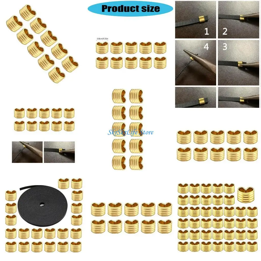 

E65E 6mm Printer Belt Brass Terminals Pre Assembled Connectors Metal Hardware Simple Installation