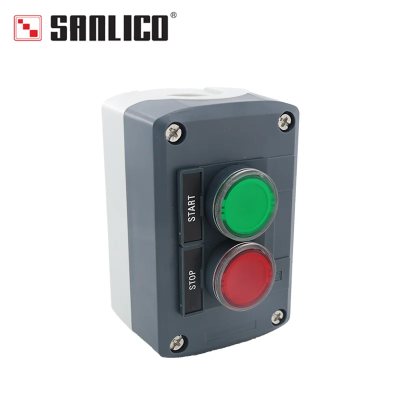 Waterproof Push Button Switch Control Box Station Two LED Illuminated Momentary Switch SAL LA68H-D XALD243B  START/STOP Box