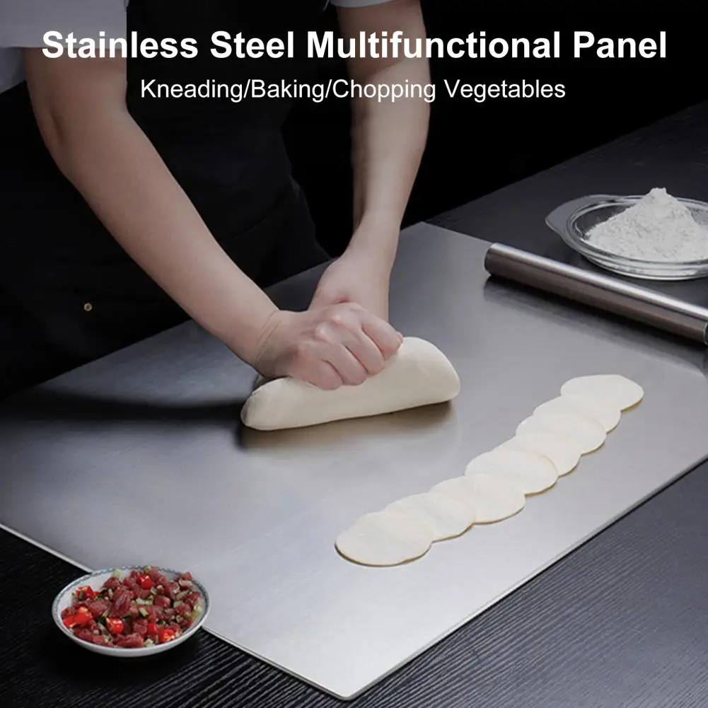 Cutting Board Non-stick Smooth Surface Folded Edge Design Stainless Steel Knead Dough Board Kitchen Tool Home Supplies