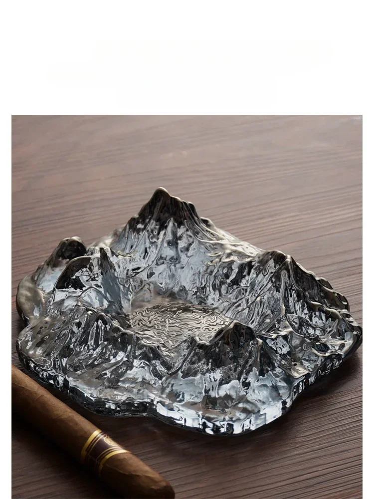 Ashtray Bar Crystal Glass Iceberg Snow Mountain Cigar Tank