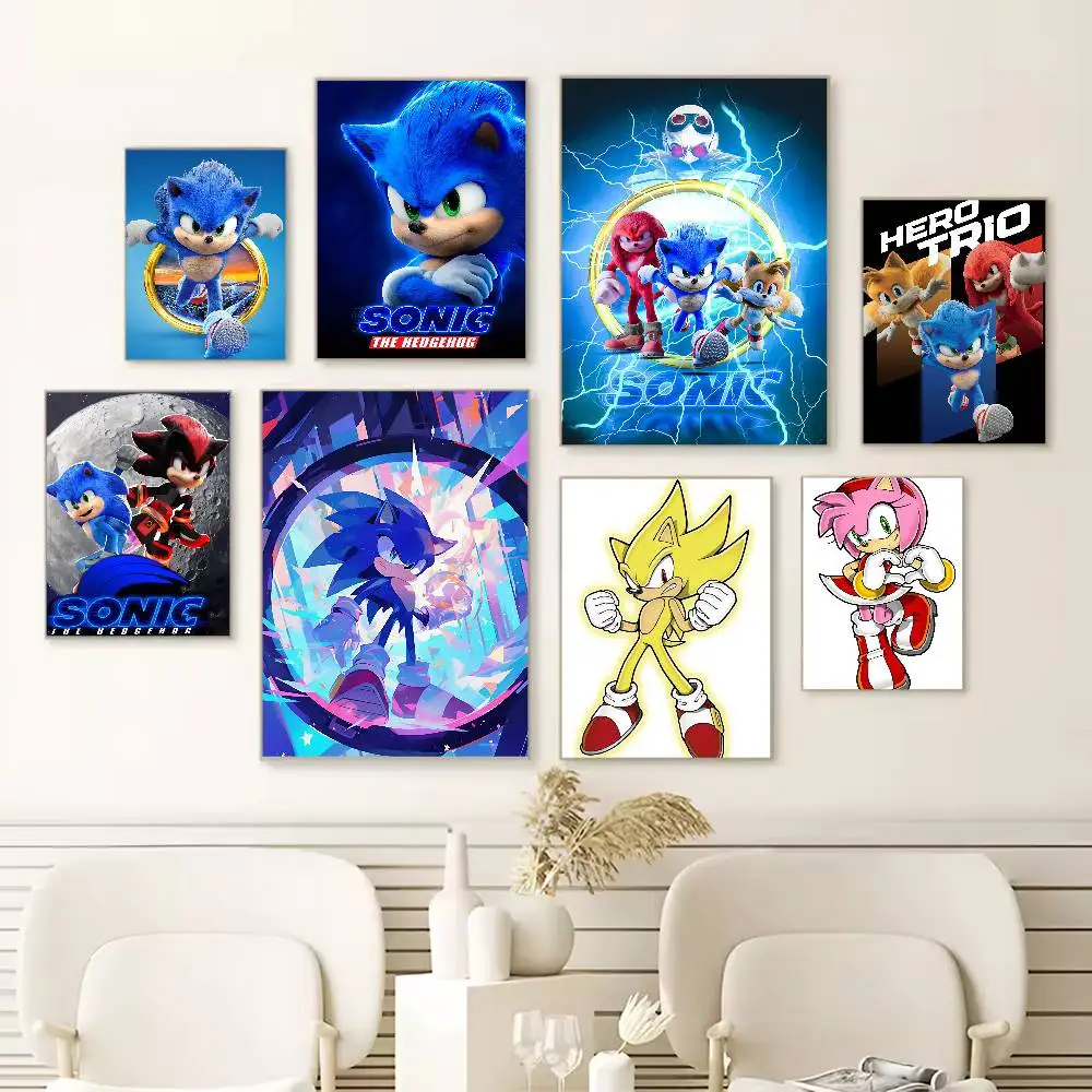 

S-Super S-Sonics the H-Hedgehog Poster HD Self Adhesive Waterproof Wall Art Ideal for Home Office Dorm Gift