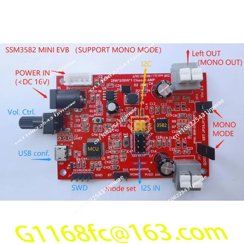 50W/150W/200W Class D Digital Power Amplifier Board (1/2/4/8 Channel) SSM3582