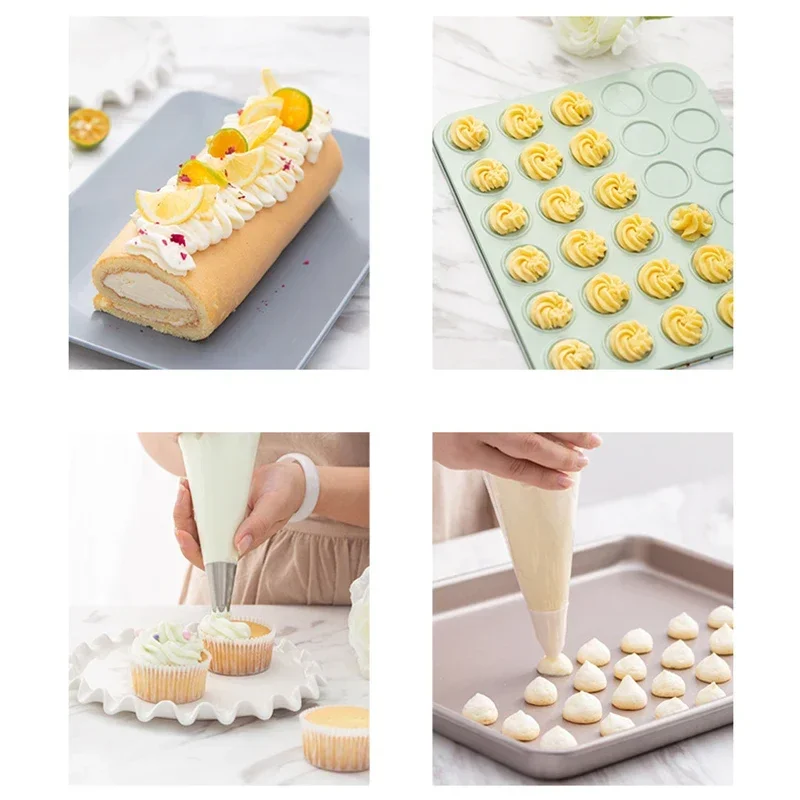 50PCS Disposable Pastry Bag S/M/L Piping Bag Icing Fondant Cream Squeeze Cream Bag Dessert Decorators Pastry Tip Nozzle Bags