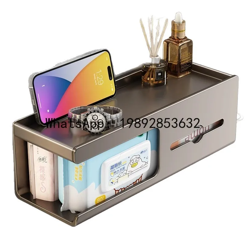 PYJ toilet toilet tissue box non-punching wall-mounted rack toilet paper pump box