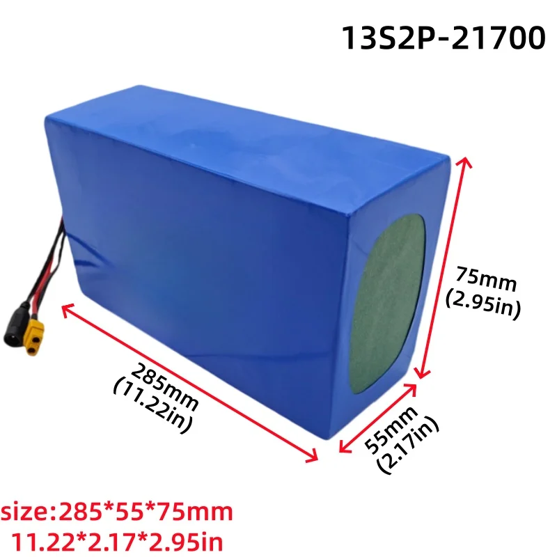 48V 10Ah 13S2P 21700 Lithium Ion Battery Pack Built-in BMS XT60 Plug Rechargeable Li-ion Battery for Electric Bicycle E-Scooter