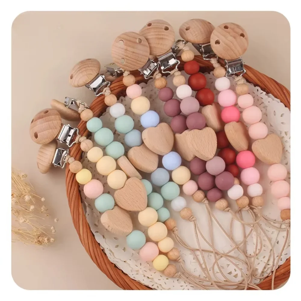 Baby Products Beech Pacifier Clip Creative Baby Cartoon Love Beech Biting and Grinding Pacifier Chain Anti Drop Chain Baby Toys
