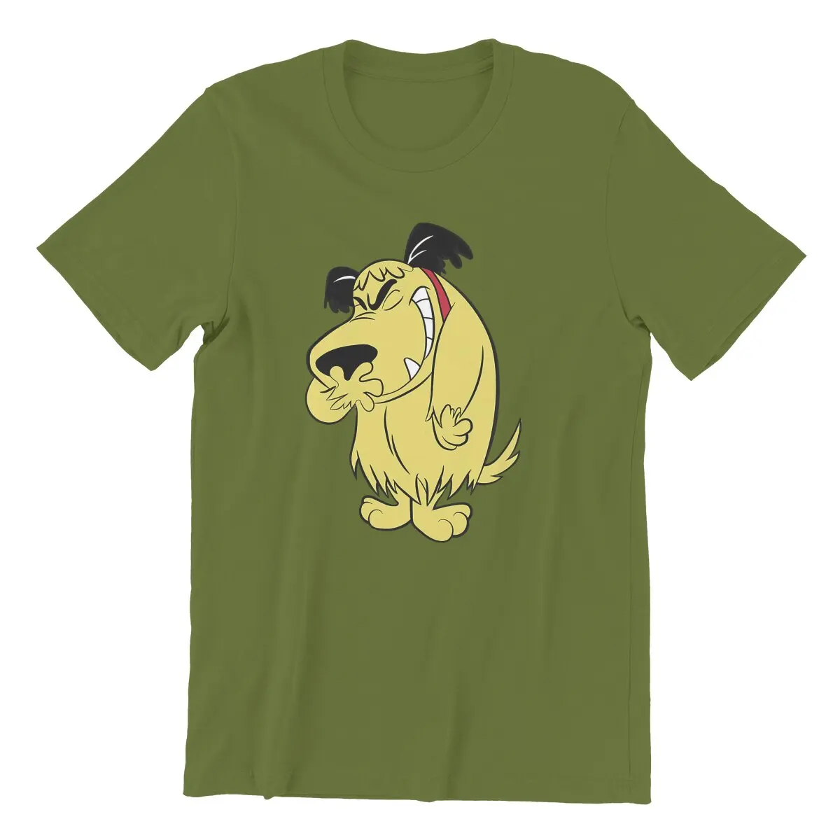 Muttley  T Shirt for Men Cotton Vintage T-Shirt Wacky Races Mutley Cartoon Laughing Dog Tee Shirt Short Sleeve Tops Printed