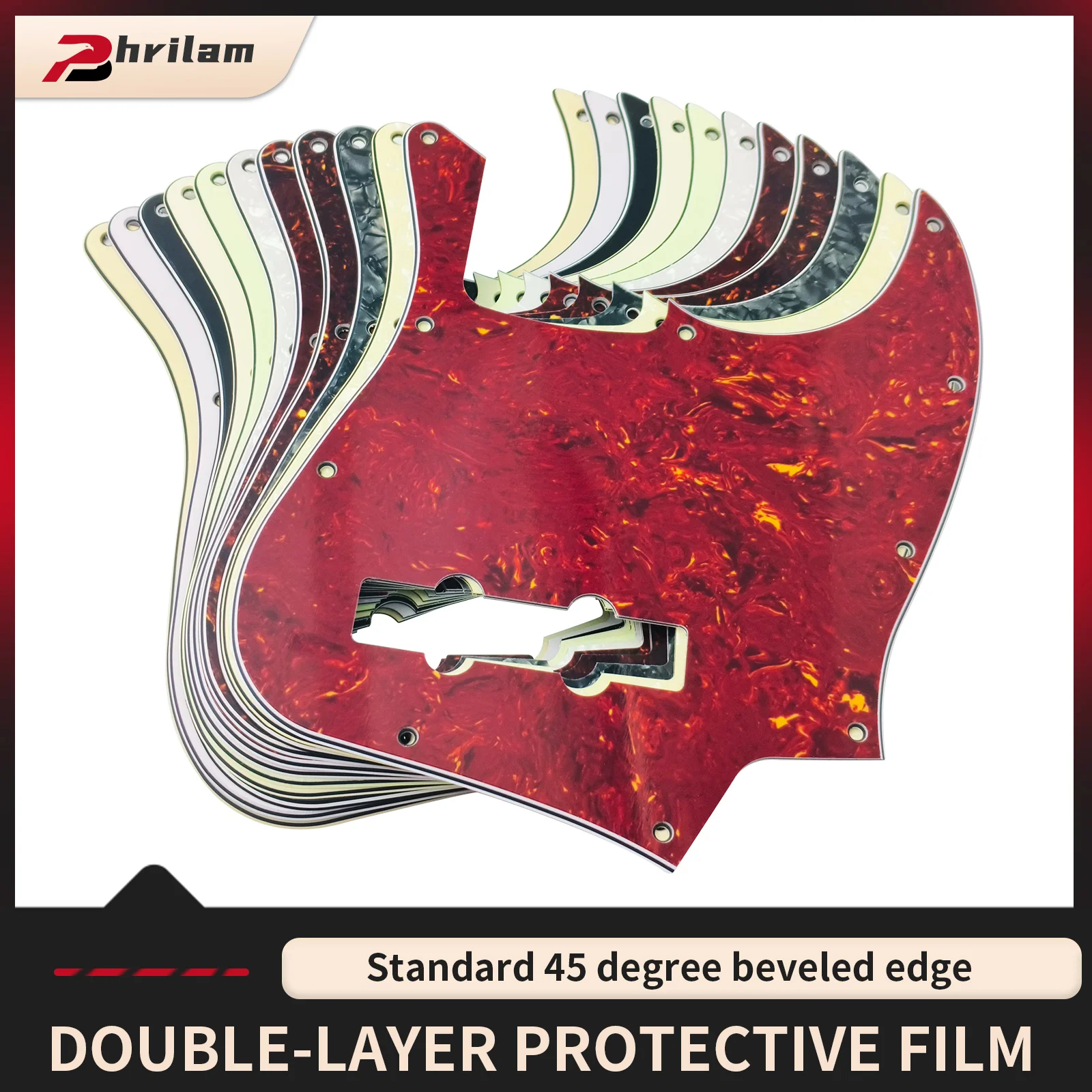 PHRILM10 Hole Four String JB Bass Guard Plate, Suitable for FD American Standard Jazz Bass, Bass Anti Scraper, Multiple Colors