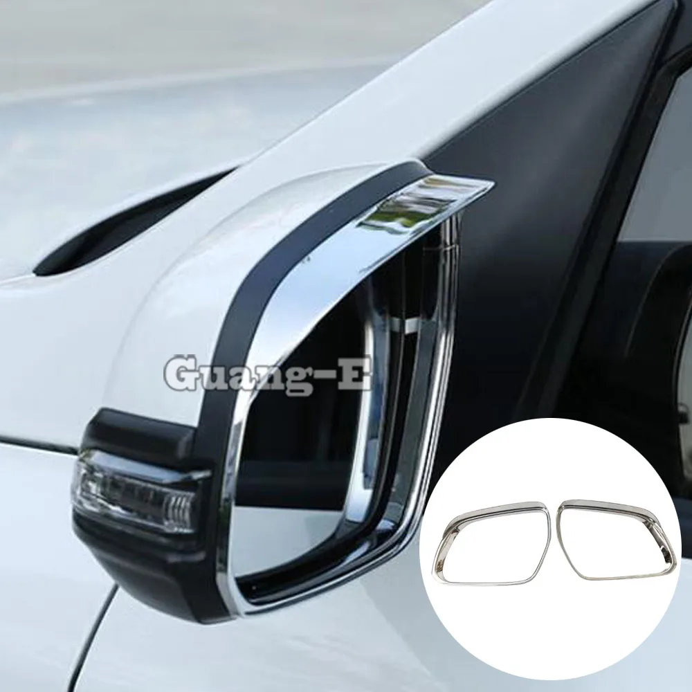 For Hyundai IX35 2018 2019 2020 Car Rear Rearview Glass Mirror Rain Eyebrow Shield Sun Visor Shade ABS Chrome 2PCs