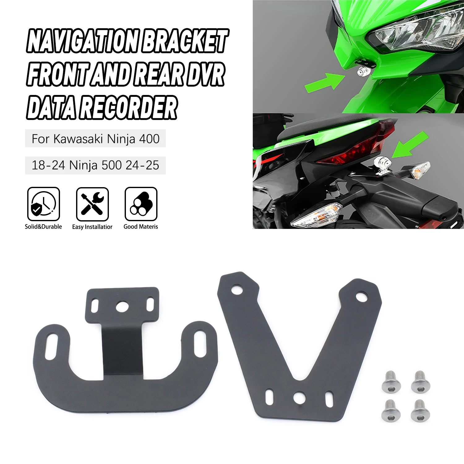 DVR Bracket Riding Navigation Automobile Data Recorder Bracket for Kawasaki Ninja 400 2018-2024 Ninja500 2024-2025 Accessories
