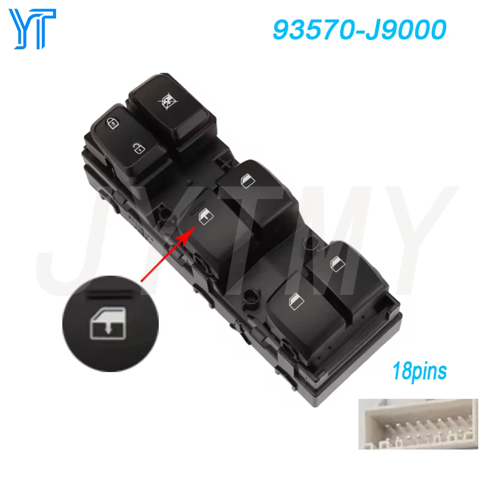 

93570-J9000 Car Accessories for Hyundai Kona 2018-2021 Front Left Driver Side Power Window Switch Glass Lifter Button Parts