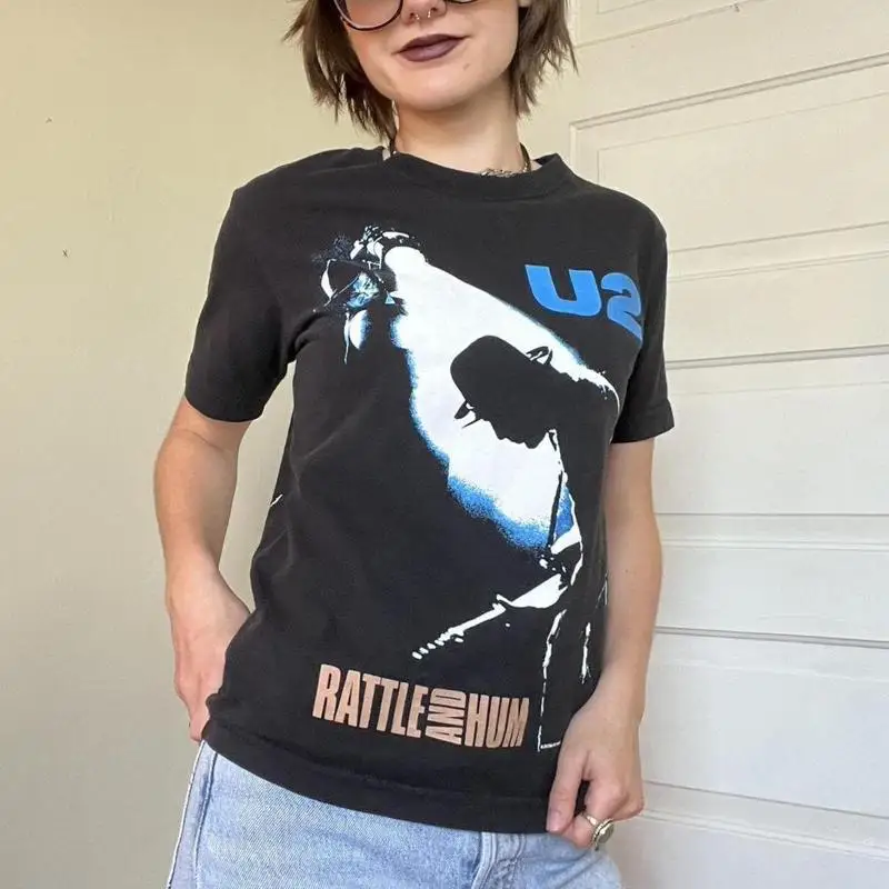 

U2 rattle and hum album black shirt basic style T NH8007