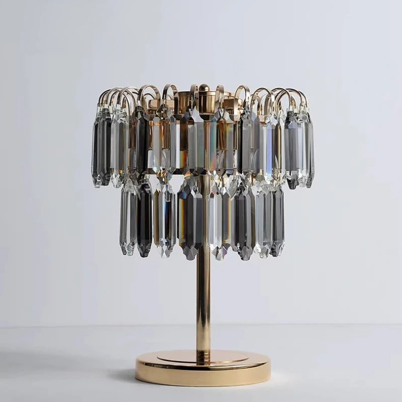 

Modern Art Floor Lamps Luxury Crystal Desk Lamps Parlor Bedroom Reading in The Study Room Table Lamps Atmospheric Adorn Fixtures