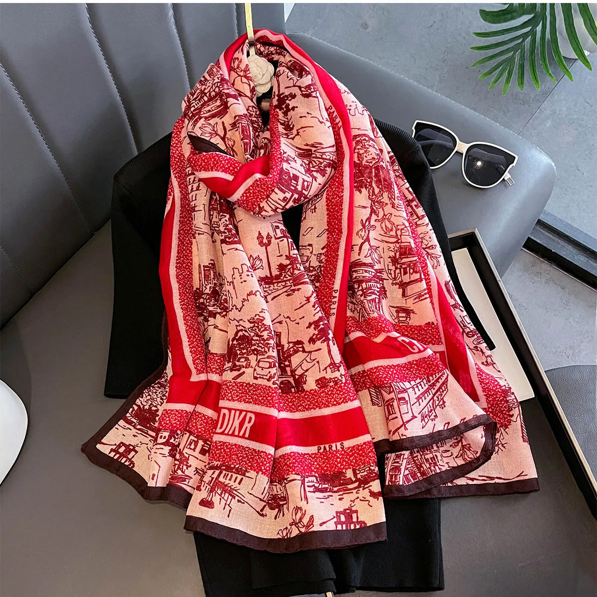 

Fashion 85*180cm Scarf Women Luxury Large Shawl Wrap Muslim Hijab Headband Beach Stoles Female Bandana Foulard Turban Bandana