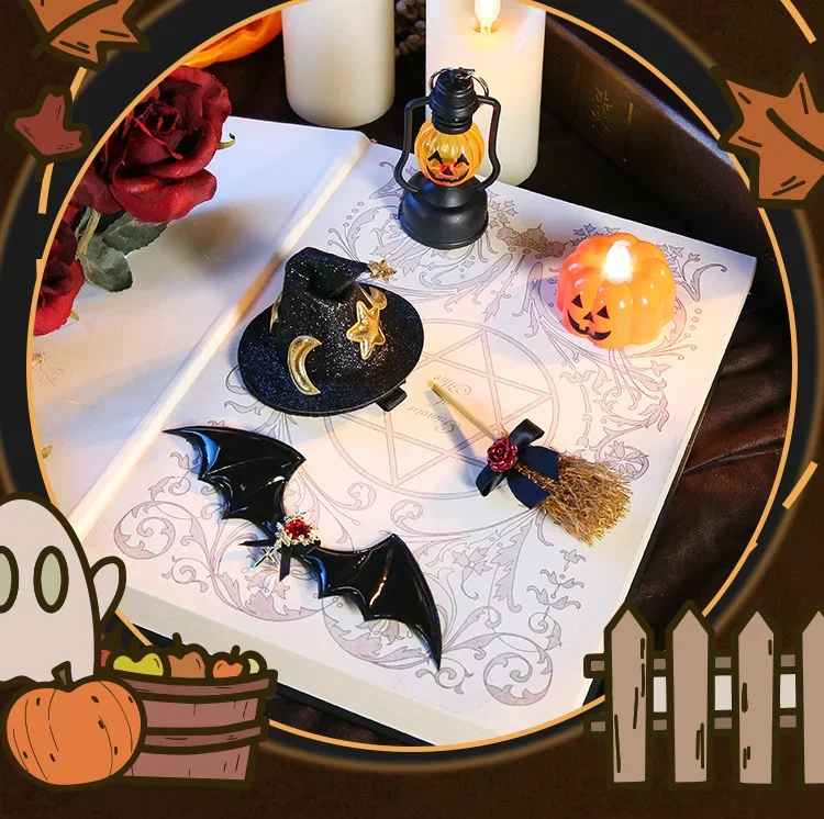 

20cm Doll Accessories Witch Hat Pumpkin Broom Broom Soft Delicate Fine Toys Hobbies Halloween Girl Present for Dolls or Children