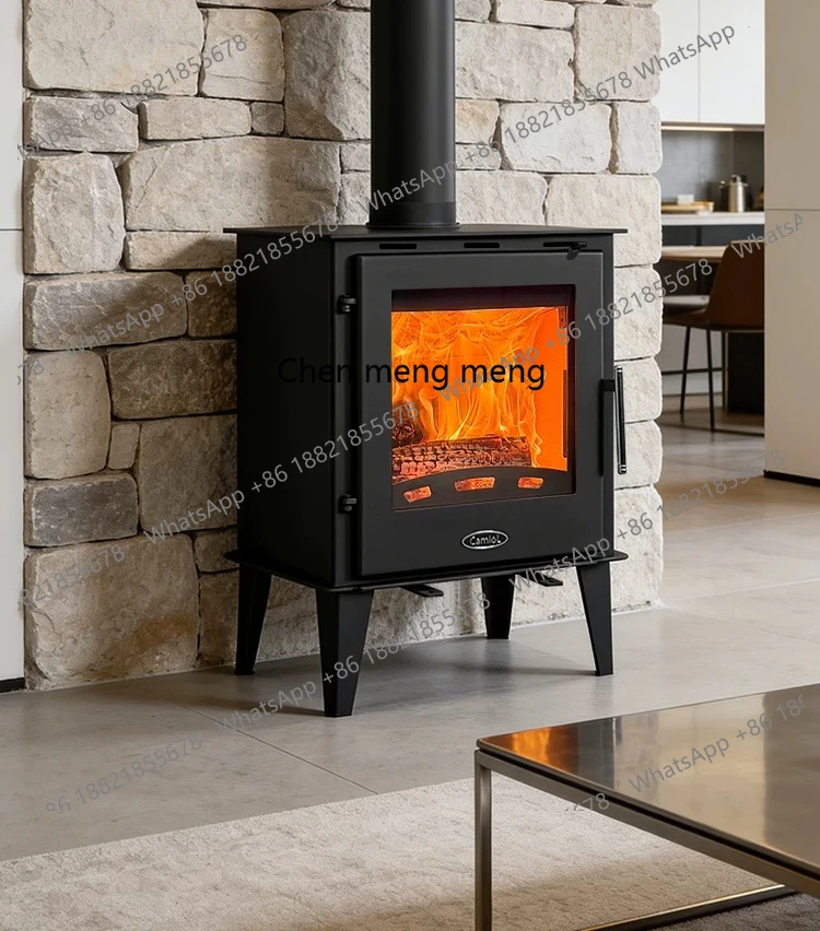 Real fire fireplace burning firewood B & B villa rural self-built house household indoor non-smoking living room decoration