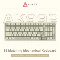 Teclado mecánico con cable Ajazz AK992, diseño completo de 98 teclas, teclado USB para juegos intercambiable en caliente, perilla de tecla Multimedia para ordenador de escritorio y portátil