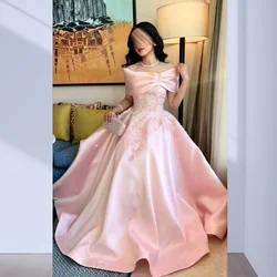 Customized Formal Dress Saudi Arabia Dearin Off-the-shoulder A-line Floor Length Skirts Flower Bespoke Occasion Dresses Evening