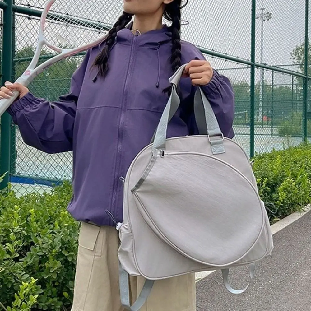 Large Capacity Tennis Backpack Solid Color Multi-functional Tennis Racket Bag Adjustable Waterproof Badminton Bag Gym Use
