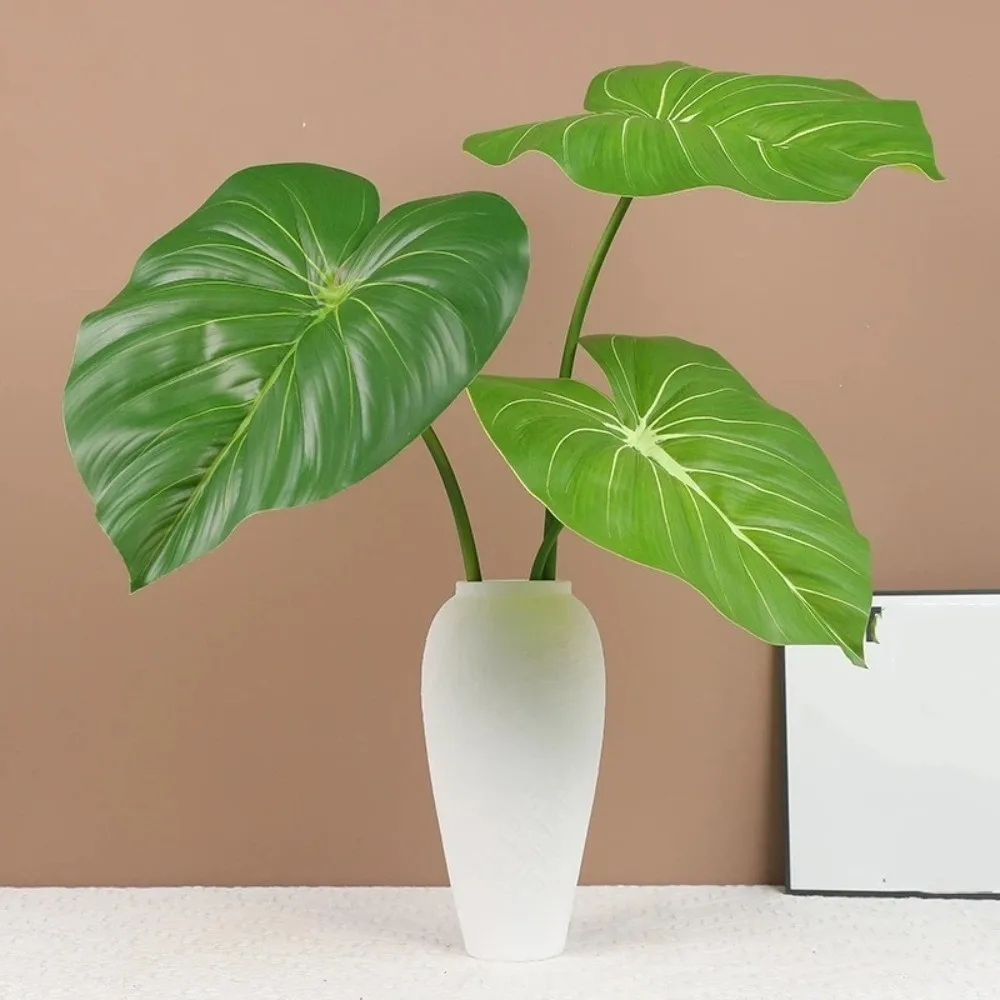 

Plastic Artificial Calla Leaves Lifelike UV Resistant Crane King Fern Leaf Non-Fading Handmade Faux Plant Indoor Outdoor Decor