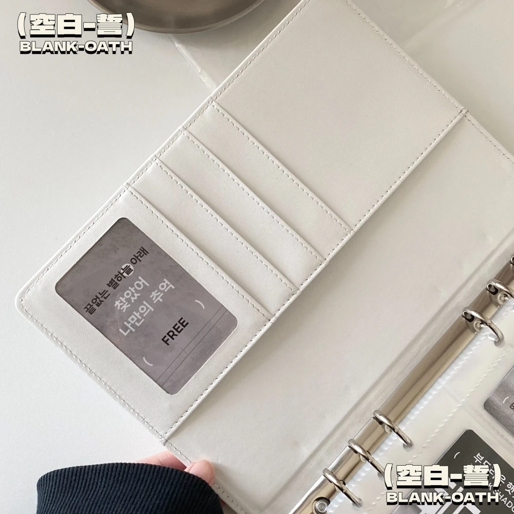 Unique Minimalist A5 Magnetic Album White Leather Upgraded Card Holder for Polaroid Photos and K-Pop Photocard Collection