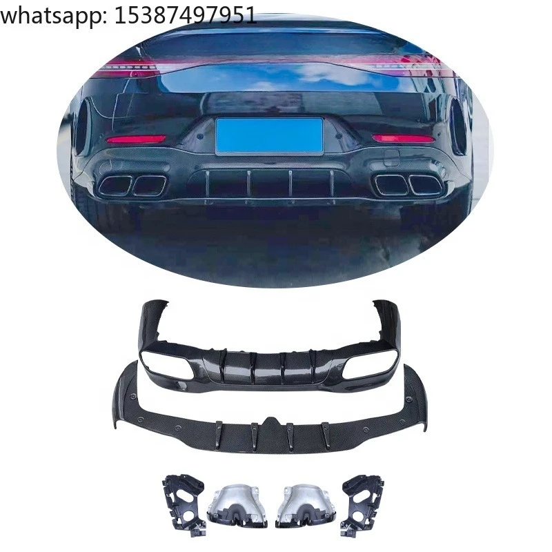 For AMG GT50 GT53 GT63 4MATIC+ Upgraded GT63S Carbon Fiber Rear Diffuser Exhaust Tip for Mercedes-Benz AMG GT 4MATIC+ 2022-2024