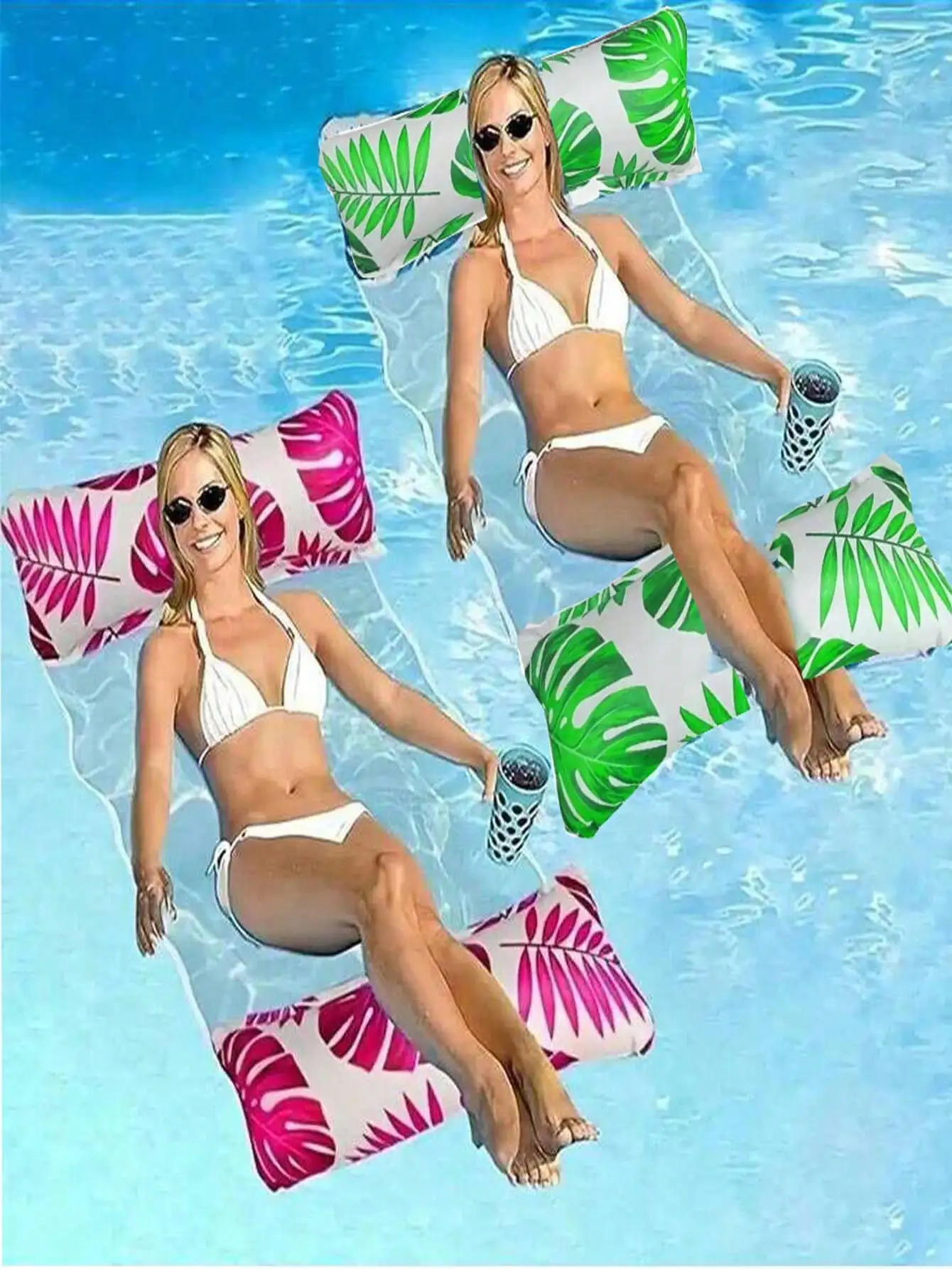PVC Faltbare Wasser Hängematte Sommer Aufblasbare Schwimmende Gestreiften Für Erwachsene Schwimmen Matratze Meer Schwimmen Ring Party Sonnenbaden Matratzen