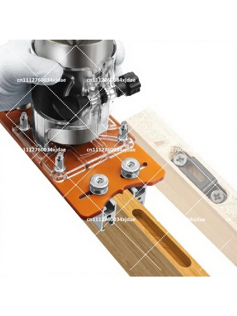 2 in 1 Edge Trimmer Milling Panel Slotting Bracket Baseplate Drill Positioner Woodworking Tool