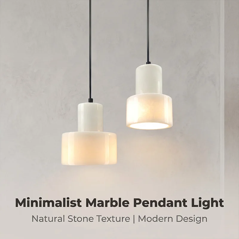 Spanish Natural Marble Hanging Light New Chinese Style for Entrance Hall Balcony Dining Room Bar Counter Master Bedroom