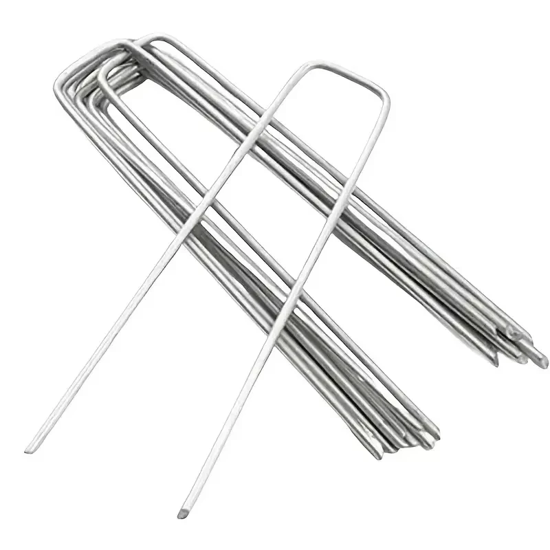 100pcs Landscape Staples, U-Shaped Garden Pins Garden Stakes Staples, Heavy Duty Yard Lawn Tent Stakes Securing Pegs For Weed Ba