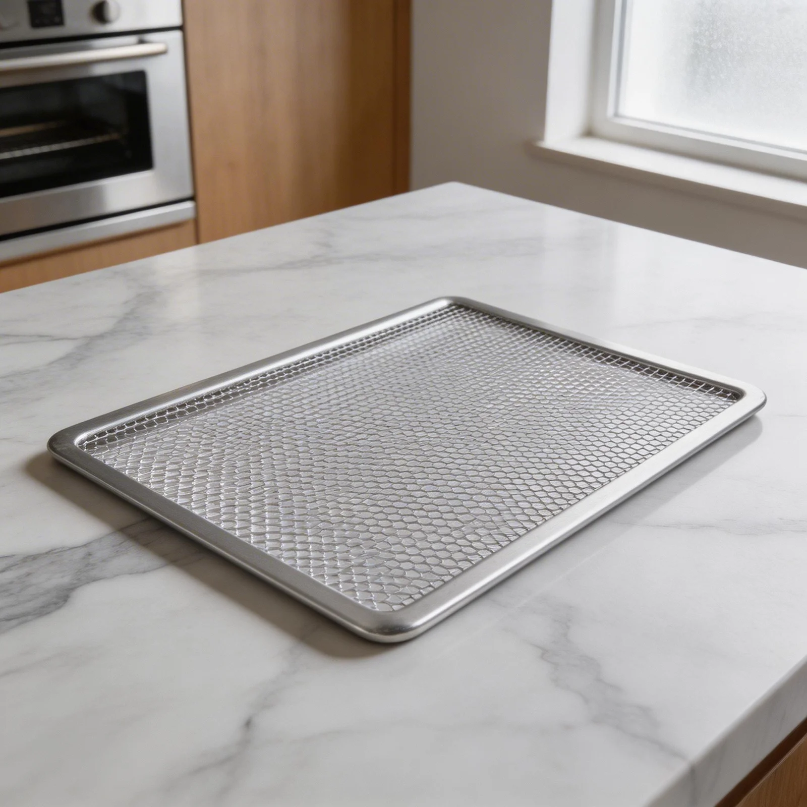 Oven Baking Pizza Parties Silver Rectangular Pizza Net Aluminum Pizza Baking Net Baking Even Heat Distribution