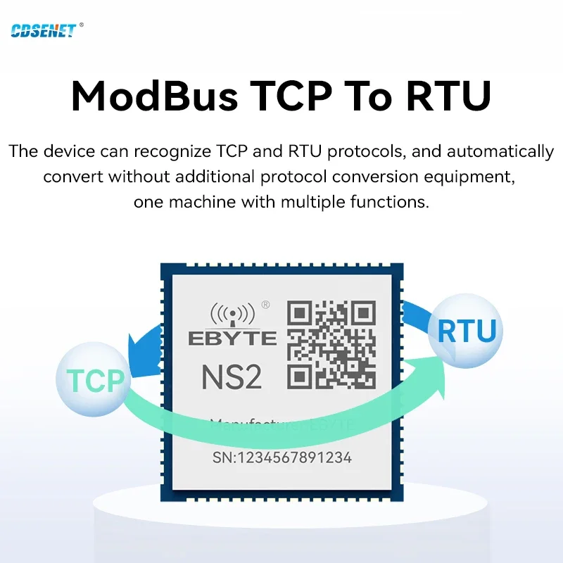 CDSENT Serial to Ethernet SMD Module UART Прозрачная передача NS2 ModBus шлюз TCP-RTU DNS TTL-RJ45 маломощный MQTT IoT