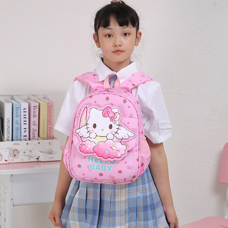 Sanrio nova mochila para estudantes da escola primária menina dos desenhos animados bonito olá kitty bolsa de ombro para meninos da 1a série 2 e 3 backpac