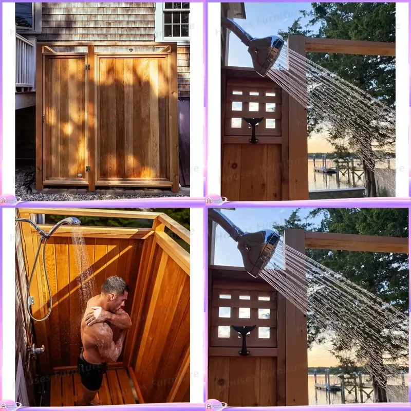 Custom Frameless Glass Shower Enclosure Hinged Door Rectangular Bathroom Cabin Waterproof Pool Garden Outdoor Fencing