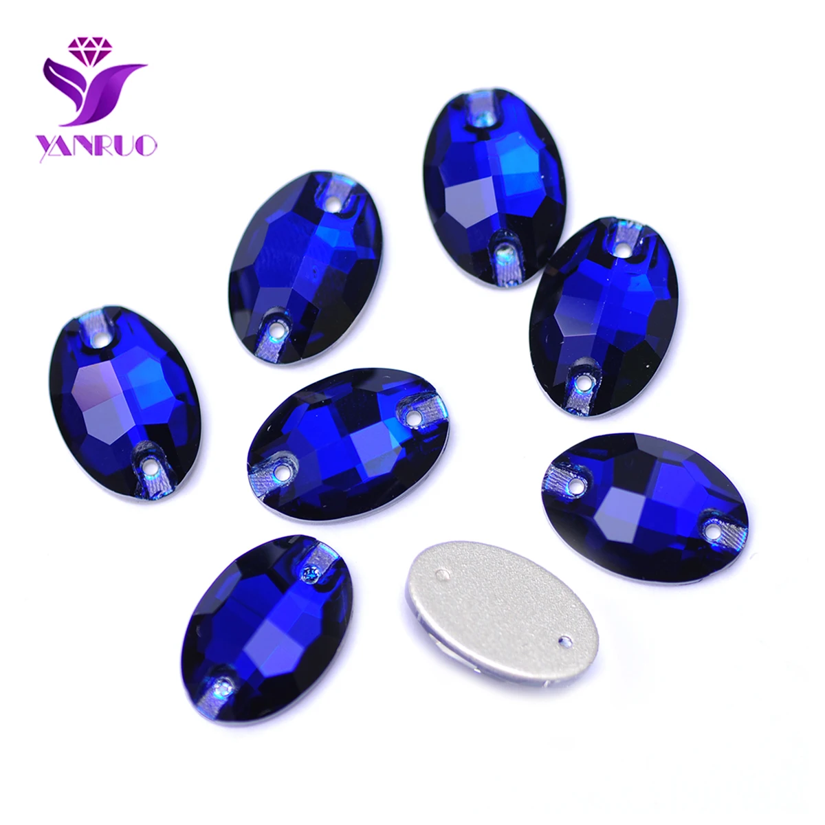 YANRUO 3210 Oval Cobalt Strass Crystal Leotards Needlework Rhinestones On Stones Sewing Crystals For Dress